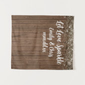 Love Sparkle's Backdrop 結婚 Wood 素朴 Prop タペストリー (正面(横))