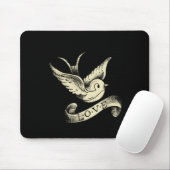 Love Sparrow Vintage Tattoo Design  マウスパッド (マウス)