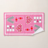 Love Spelled with Red & Pink Pickleball Equipment ハンドタオル (ハンドタオル)