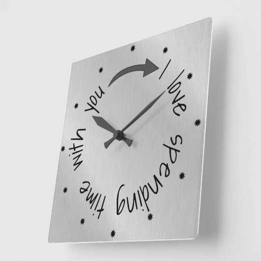 Love Spending Time With You引用文 スクエア壁時計 (傾斜)