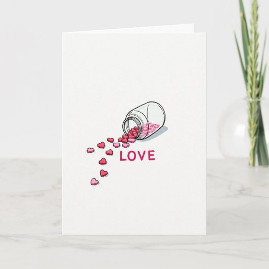 Love Spills Hearts Card カード (正面)