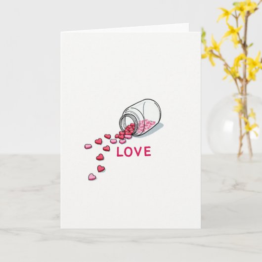 Love Spills Hearts Card カード (黄色い花)