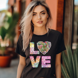 Love Stacked Word女性の基本Tシャツ Tシャツ