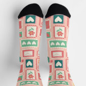 Love Stamps Pattern Crew Socks ソックス (上部)