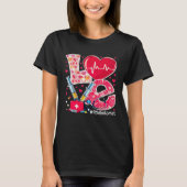 Love Stethoscope Heart Love Phlebotomist Valentine Tシャツ (正面)