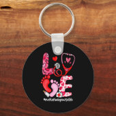 Love Stethoscope Mother Baby Nurse Life Valentine キーホルダー (正面)