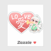 LOVE Sticker 愛 ステッカー 【 HayaTikaze 】 シール (シート)