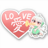 LOVE Sticker 愛 ステッカー 【 HayaTikaze 】 シール (正面)