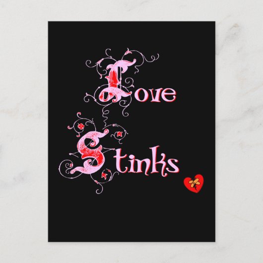 Love Stinksアンチ – バレンタインのスローガンはがき シーズンポストカード (正面)