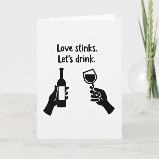 Love Stinks Funny Wine Card カード (正面)