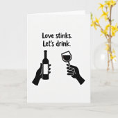 Love Stinks Funny Wine Card カード (黄色い花)