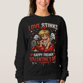 "Love Stinks" T-Shirt | Anti-Valentine's Day Cupid スウェットシャツ