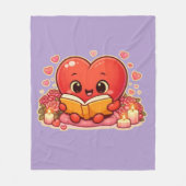 Love Stories Begin Within the Heart フリースブランケット (正面)