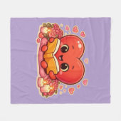 Love Stories Begin Within the Heart フリースブランケット (正面(横))