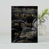 Love Storyタイムライン写真Save The Date 箔招待状 (立ち正面)