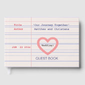 Love Story Due Date Library Card Wedding  ゲストブック (正面)