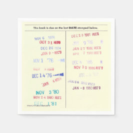 Love Story Due Date Library Card Wedding スタンダードカクテルナプキン