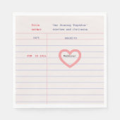 Love Story Due Date Library Card Wedding スタンダードランチョンナプキン (正面)