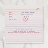 Love Story Due Date Library Card Wedding フェイバータグ (裏面)