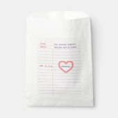 Love Story Due Date Library Card Wedding フェイバーバッグ (正面)