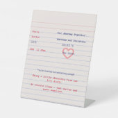 Love Story Due Date Library Card Wedding 台座サイン (正面)