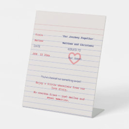 Love Story Due Date Library Card Wedding 台座サイン