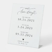 Love Story Heart Script White Wedding Timeline 台座サイン (正面)