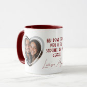 Love strong as coffee I Heart Shaped Photo Red Mug マグカップ (正面左)