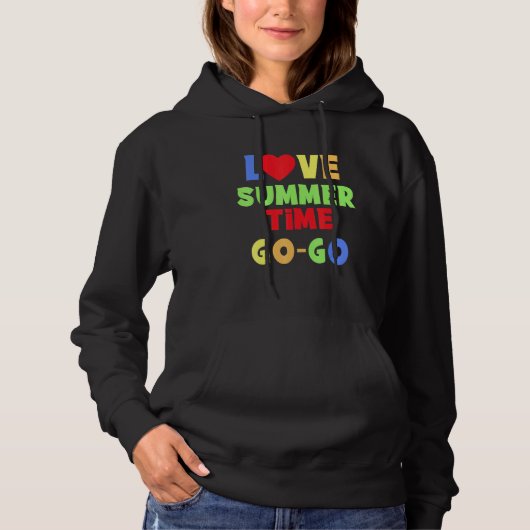 Love Summer Time Go - Go Graphic 文字デザイン パーカ (正面)