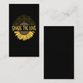 Love Sunflowers Peace Hand Sign Nature 名刺 (正面/裏面)