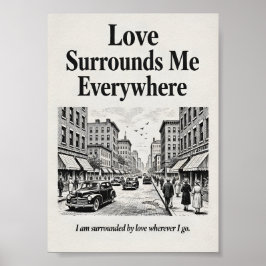 Love Surrounds Me Everywhere Vintage Affirmation  ポスター