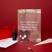 Love Sweetheartの赤と白写パーソナライズされた真 ノートカード