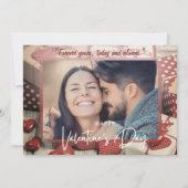 Love Sweetheartの赤と白写パーソナライズされた真 ノートカード (正面)