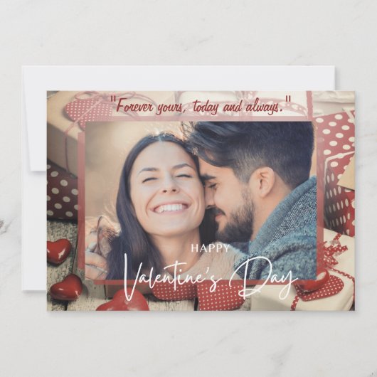 Love Sweetheartの赤と白写パーソナライズされた真 ノートカード (正面)