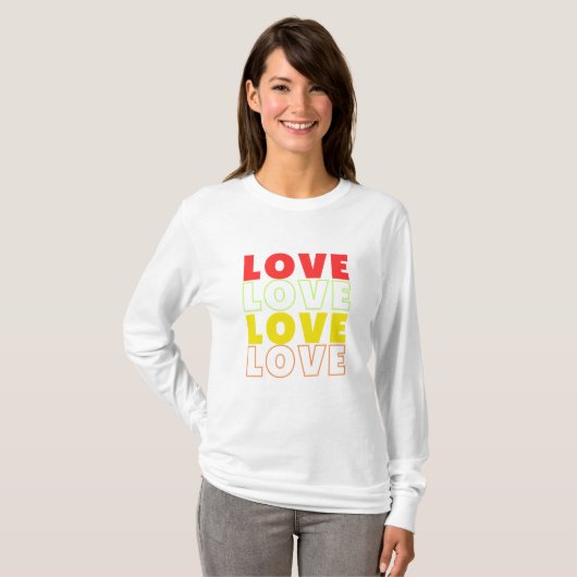Love Tシャツ – カップルのためのミニマリストロマンチックTシャツ (正面フル)