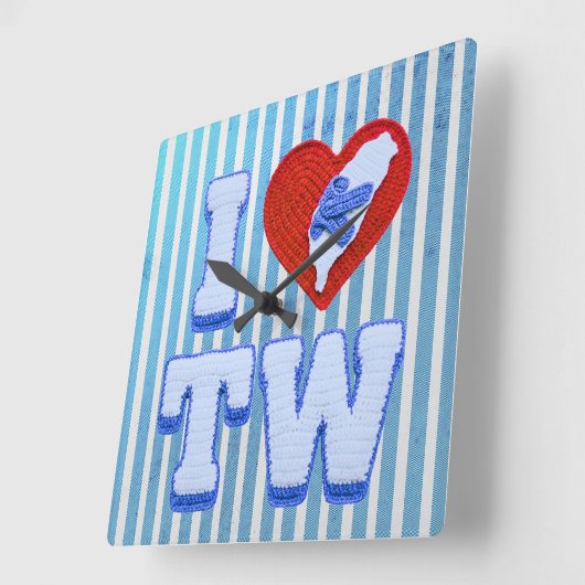 Love Taiwan slippers スクエア壁時計 (傾斜)