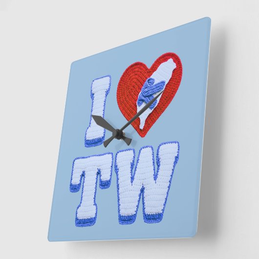 Love Taiwan slippers スクエア壁時計 (傾斜)