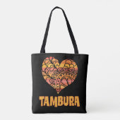 Love Tambura Orange Mandala Heart Indian Music トートバッグ (裏面)