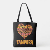 Love Tanpura Orange Mandala Heart Indian Music トートバッグ (裏面)