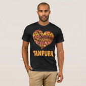 Love Tanpura Orange Mandala Heart Indian Music Tシャツ (正面フル)