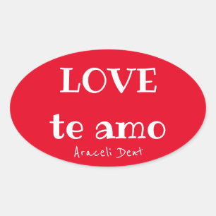 LOVE te amoスティッカー 楕円形シール