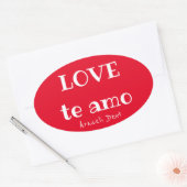 LOVE te amoスティッカー 楕円形シール (封筒)