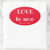 LOVE te amoスティッカー 楕円形シール (バッグ)