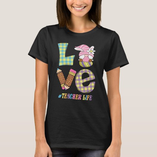 Love Teacher Life Easter Basket Gnome Teacher East Tシャツ (正面)