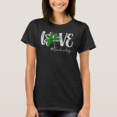 LOVE Teacher Life St Patricks Day Buffalo Plaid Sh Tシャツ (正面)