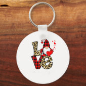 Love Teacher Squad Gnome Hearts Valentines Gnome T キーホルダー (正面)