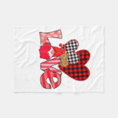 Love Teacher Squad Gnome Hearts Valentines Gnome T フリースブランケット (正面(横))