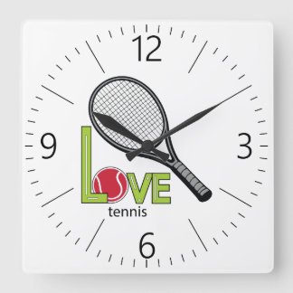 Love tennis スクエア壁時計