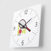 Love tennis スクエア壁時計 (傾斜)