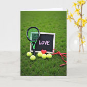 Love Tennis Scene Card カード (黄色い花)